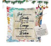 Prayer Quilt With Cr-oss Inside, 10x10cm Handmade Sew Individually Colorful Quilts Vintage Pocket Prayer Quilt Squares Pocket Prayer Quilt Squares Symbolism Poems Quilts With Wooden Crosses Inside