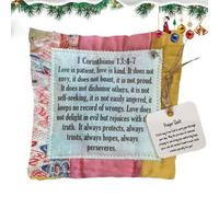 Prayer Quilt With cr-oss Inside, Pocket Prayer Quilt, Vintage Prayer Quilt Squares, Symbolism Poems Quilts With Wooden cr-oss Inside, Family Prayer For Believers,g-ifts For Yourself Friend