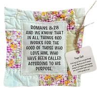 Prayer Quilt with Cross Inside | Pocket Prayer Quilt | Handmade Sew Individually Colorful Quilts | Symbolism Poems Quilts with Wooden Cross Inside | God Is Always By Your Side