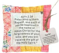 Prayer Quilt with Cross Inside | Pocket Prayer Quilt | Handmade Sew Individually Colorful Quilts | Symbolism Poems Quilts with Wooden Cross Inside | God Is Always By Your Side