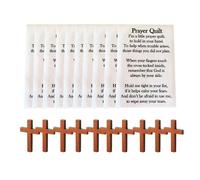 Prayer Quilt with Cross Inside - Pre-Cut Fabric Panel for Pocket Prayer Quilts, Inspirational Christian Sewing Panel for Crafts, Religious Gifts for Friends & Family(10PCS)