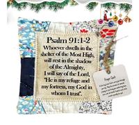Prayer Quilt With Crosses Inside, Handmade Sew Individually Colorful Quilts, Symbolism Poems Quilts With Wooden Crosses Inside, Colorful Quilts For Yourself Friend - 10 X 10 Cm