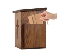 Prayer Requests Mailbox | Wooden Wall Mount | Church Keyed Donation Mailbox for Parish Shrine Funeral Tidthe Events Religious Service Collection Congregation