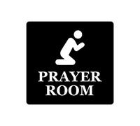 Prayer Room - Adhesive Door Sign, Gold/Silver/Copper or Black & White (Black & White)