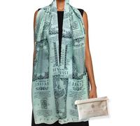 Prayer Scarves Protection Bible Verse Shawl with Psalm 91 - Vintage Scripture Scarf with 7 Bible Verses, Christian Gift Women, Honeydew W/Canvas Bag (35x70), Large