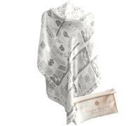 Prayer Scarves Protection Bible Verse Shawl with Psalm 91 - Vintage Scripture Scarf with 7 Bible Verses, Christian Gift Women, Ivory, Ivory w/ Canvas Bag (35x70")