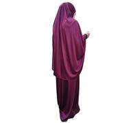 Prayer Set Two Piece (Khimar + Skirt) One Size Pull on Headscarf Stretchy Lycra Ideal Everyday/Home/Work/Travel/Hajj/Umrah/Mosque/Madrassa/Ramadan/Eid/Gift (burgundy)