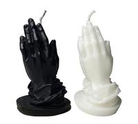 Prayer Shaped Scented Candle Set - 1Black 1White Funny, Cool & Funky Candles for Home Decor, Bedroom Accessories & Spiritual Décor