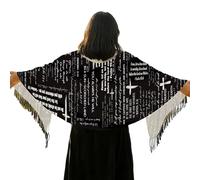 Prayer Shawls for Women, Scarf with Bible Verses 70 x 180 cm - Inspired Wrap Scarf, Breathable Fabric with Sacred Texts for Religious Ceremonies Maternal Prayer Christmas and Worship, , Se référer