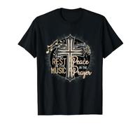 Prayer Songs Jesus Christ Religious Music Praise God Value Graphic T-Shirt, Men, Black, L