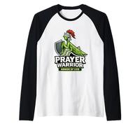 Prayer Warrior Armor God Praying Scripture Insect Joke Raglan Baseball Tee