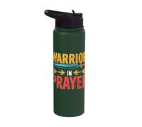 Prayer Warrior Christian Believer Religious Jesus Christ Stainless Steel Insulated Water Bottle