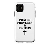 Prayer Warrior Proverbs & Protein Shakes Jesus Weights Faith Case for iPhone 11