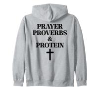 Prayer Warrior Proverbs & Protein Shakes Jesus Weights Faith Zip Hoodie
