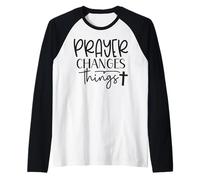 Prayer Warrior Tee Christian Faith Prayer Changes Things Raglan Baseball Tee