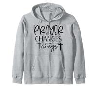 Prayer Warrior Tee Christian Faith Prayer Changes Things Zip Hoodie