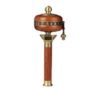 prayer wheel,Buddhist Hand-held Prayer Wheel Alloy And Wood Hand Held Tibetan Six Words Mantra Multicolor(Bronze)