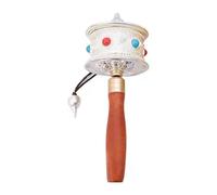 prayer wheel,Buddhist Hand-held Prayer Wheel Tibetan Hand Held With Chanting Scroll In Gold/Silver(Silver)