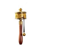 Prayer wheel,Buddhist Hand-held Wheel Brass Hand Held Tibetan With Buddha Worship Scriptures Six-character Truth