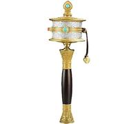Prayer Wheel, Hand Held Prayer Wheel Prayer Wheel Six-Character Mantra Double Bearing Home Three-Dimensional Embossed Prayer Wheel Prayer