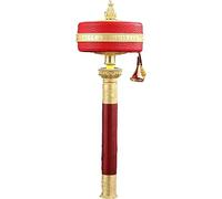 Prayer Wheel, Prayer Wheel Hand Held Prayer Wheel Red Leather Pure Copper Six-Character Mantra Prayer Wheel Prayer(S)