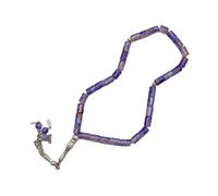Prayer with 33 Cylindrical Glass Beads Elegant Design for Religious Devotion and Fashionable Accessory Multi Color Rosary