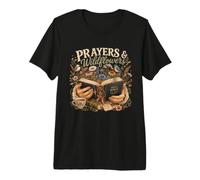 Prayers & Wildflowers Christian Womens Reading Bible Study Premium T-Shirt
