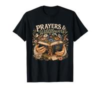 Prayers & Wildflowers Christian Womens Reading Bible Study T-Shirt