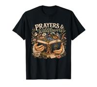 Prayers & Wildflowers Christian Womens Reading Bible Study Value Graphic T-Shirt