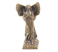 Praying Angel Statue Brass Figurine for Home and Office Decor Guardian Angel Christmas Ornament with Shine Symbolic Protection Sculpture for Wedding Baptism Altar Display Friends