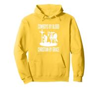 Praying Cowboy Kneeling Cowboy by Blood Christian by Grace Pullover Hoodie