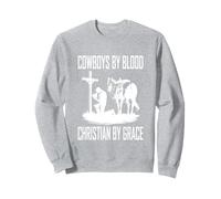 Praying Cowboy Kneeling Cowboy by Blood Christian by Grace Sweatshirt