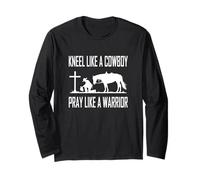 Praying Cowboy Kneeling Cross Cowboys Kneel like a Cowboy Long Sleeve T-Shirt