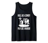 Praying Cowboy Kneeling Cross Cowboys Kneel like a Cowboy Tank Top