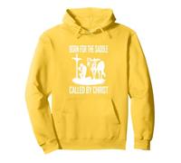 Praying Cowboy Kneeling Cross Western Born for the Saddle Pullover Hoodie