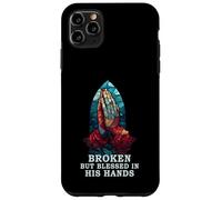 Praying Hand Stained Glass Broken But Blessed Religious Case for iPhone 11 Pro Max