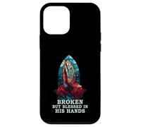 Praying Hand Stained Glass Broken But Blessed Religious Case for iPhone 12 mini