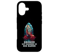 Praying Hand Stained Glass Broken But Blessed Religious Case for iPhone 17