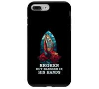 Praying Hand Stained Glass Broken But Blessed Religious Case for iPhone 7 Plus/8 Plus