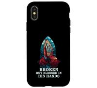 Praying Hand Stained Glass Broken But Blessed Religious Case for iPhone X/XS