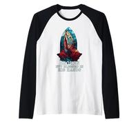 Praying Hand Stained Glass Broken But Blessed Religious Raglan Baseball Tee