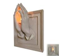 Praying Hands-A Perfect Blend of Warmth and Wishes,3D wall light art sculpture Candlestick Decorative, for display on the wall at home Table Decoration.