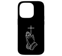 Praying Hands and Cross Minimal Christian Case for iPhone 14 Pro