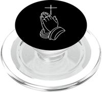 Praying Hands and Cross Minimal Christian PopSockets PopGrip for MagSafe