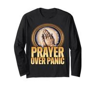 Praying Hands Belief Prayer Over Panic for Overthinkers Long Sleeve T-Shirt