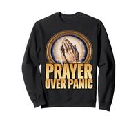 Praying Hands Belief Prayer over Panic for Overthinkers Sweatshirt