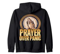 Praying Hands Belief Prayer over Panic for Overthinkers Zip Hoodie