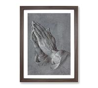 Praying Hands By Albrecht Durer Framed Wall Art Print A4 Walnut