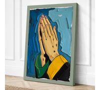 Praying Hands Canvas Wall Art Print 36x24 Inch