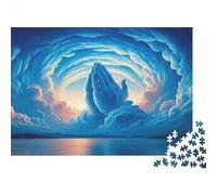 Praying Hands Cloud Artistic 1000 Piece Jigsaw Puzzle Paper for Adults Fantasy Sky Scene Relaxing Focus Home Decor Gift 52x38cm/1000pcs